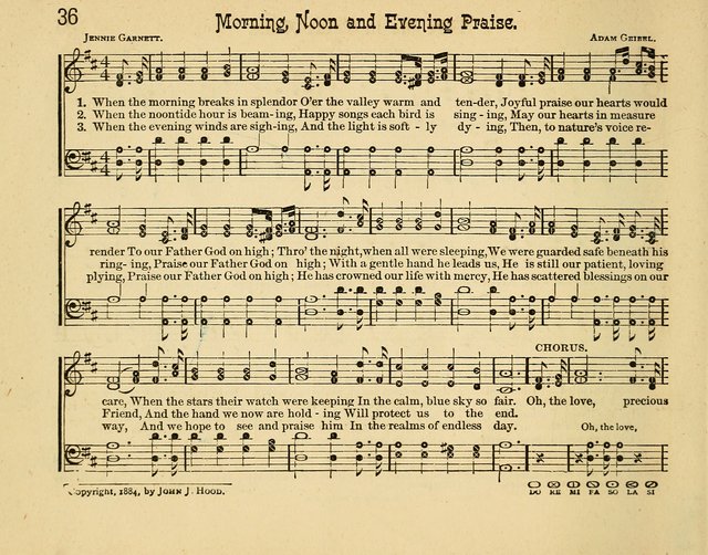 Infant Praises: a collection of sacred songs, hymns, and music, for use in the Sabbath school primary department page 36