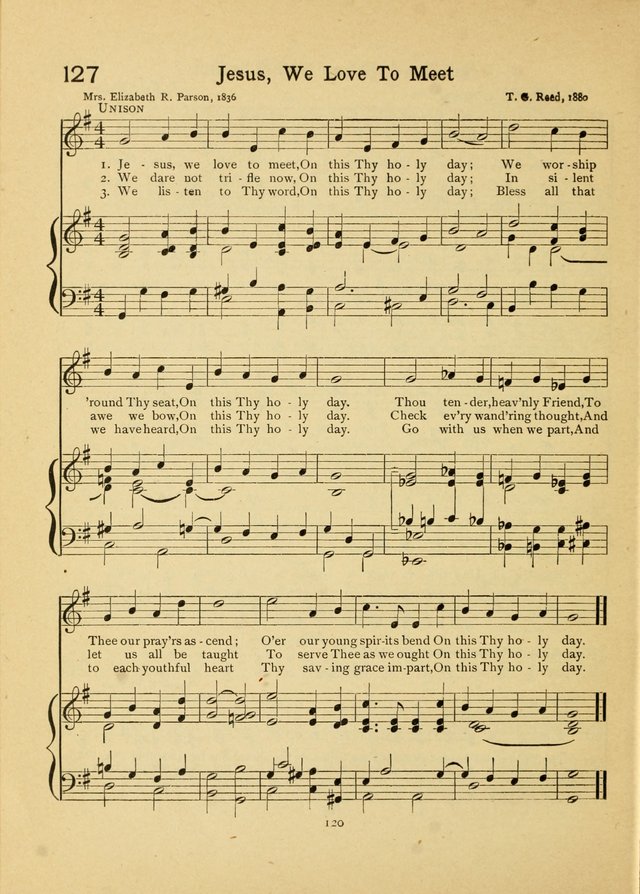 Junior Carols: a collection of sacred songs for Junior Societies, Sunday Schools, the Home Circle page 120