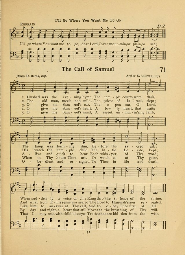 Junior Carols: a collection of sacred songs for Junior Societies, Sunday Schools, the Home Circle page 71