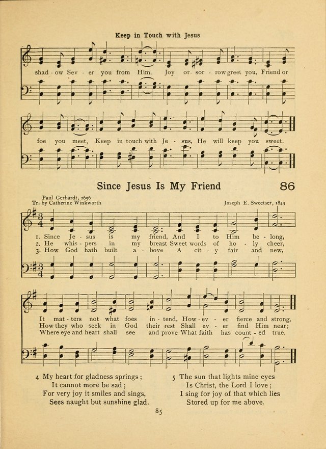 Junior Carols: a collection of sacred songs for Junior Societies, Sunday Schools, the Home Circle page 85