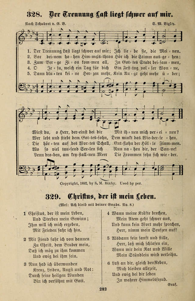 Jugendharfe: Liederbuch für Christliche Vereine, Kirchenchöre, und Sonntagsschulen page 282