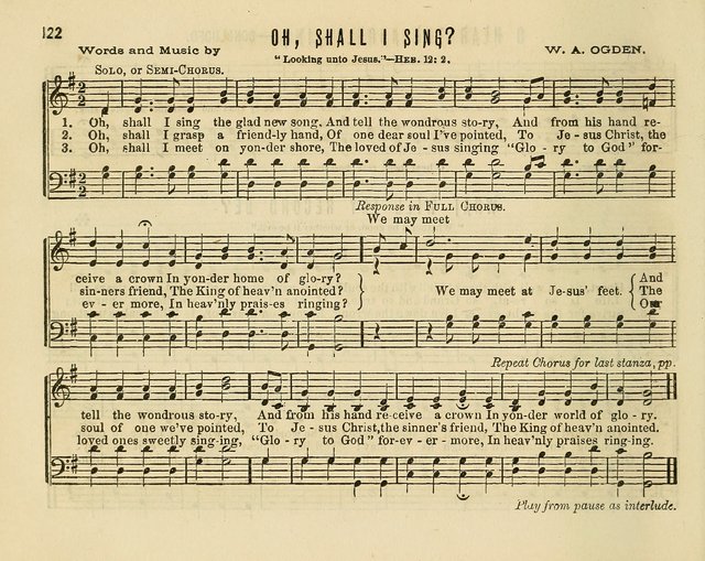 Joyful Songs: a choice collection of new Sunday School music page 122