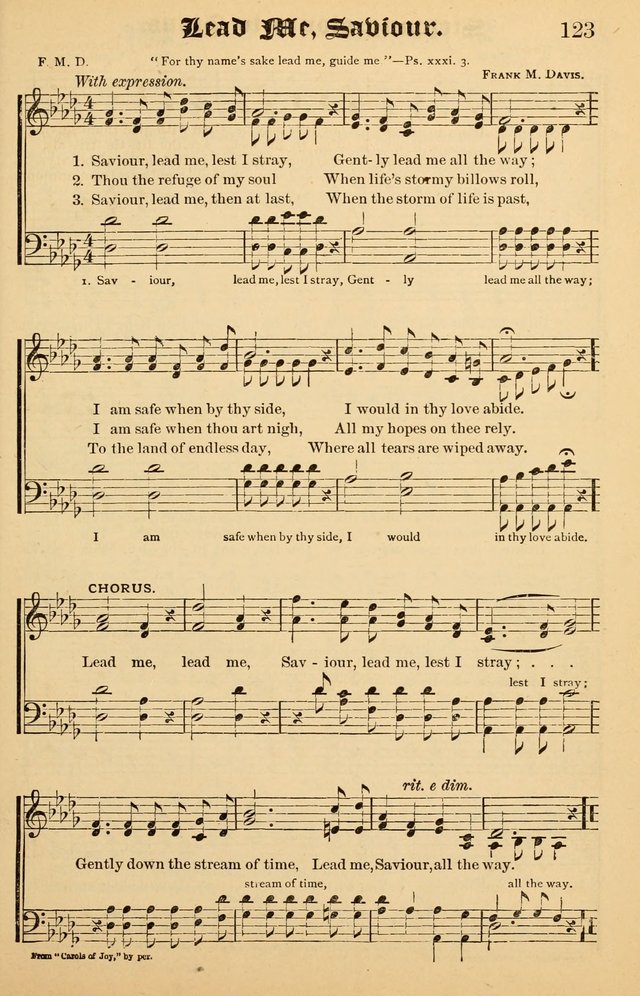 Junior Songs: a collection of sacred hymns and songs; for use in meetings of junior societies, Sunday Schools, etc. page 123
