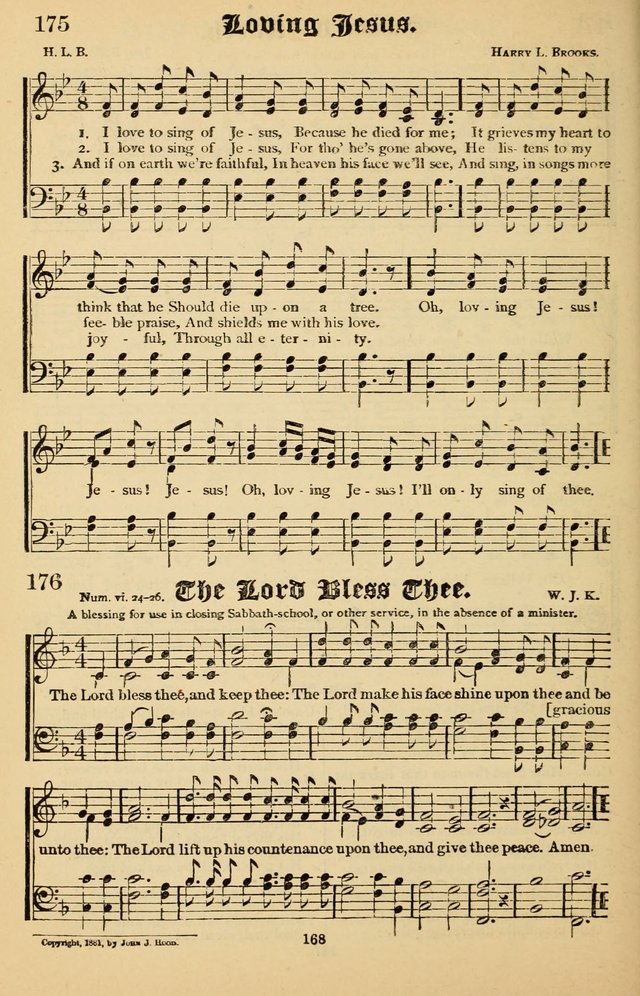 Junior Songs: a collection of sacred hymns and songs; for use in meetings of junior societies, Sunday Schools, etc. page 166