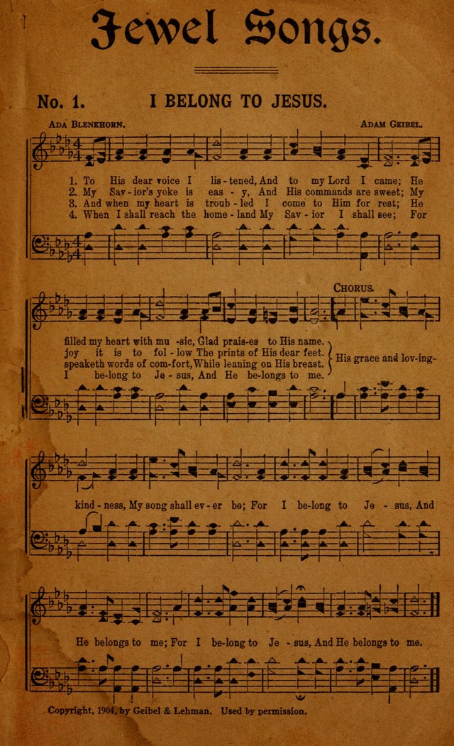 Jewel Songs: suitable for all kinds of religious services page 1