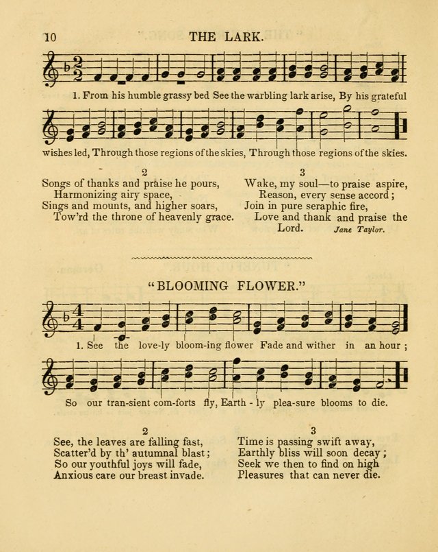 Juvenile Songs: religious, moral and sentimental, with brief exercises, adapted to the purposes of primary instruction page 10
