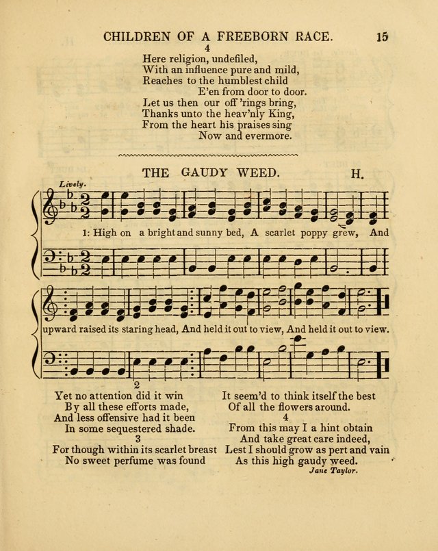 Juvenile Songs: religious, moral and sentimental, with brief exercises, adapted to the purposes of primary instruction page 15