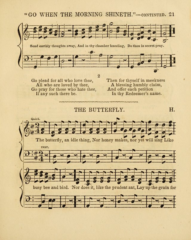 Juvenile Songs: religious, moral and sentimental, with brief exercises, adapted to the purposes of primary instruction page 21