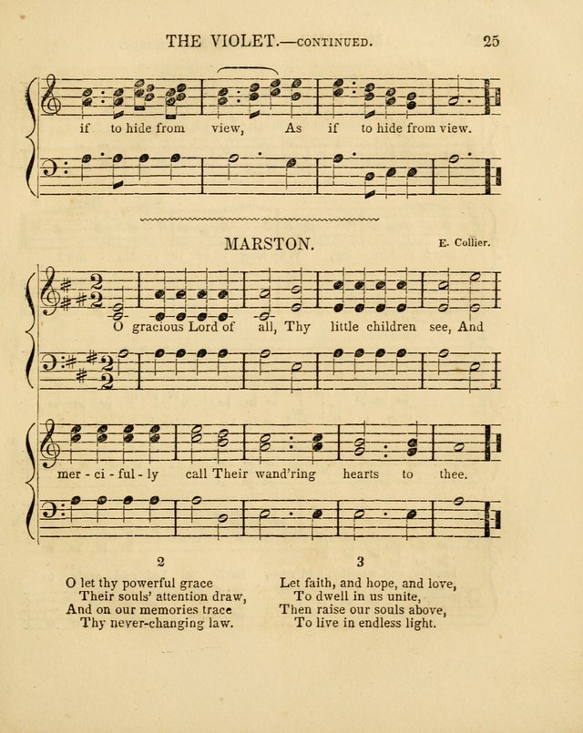 Juvenile Songs: religious, moral and sentimental, with brief exercises, adapted to the purposes of primary instruction page 25
