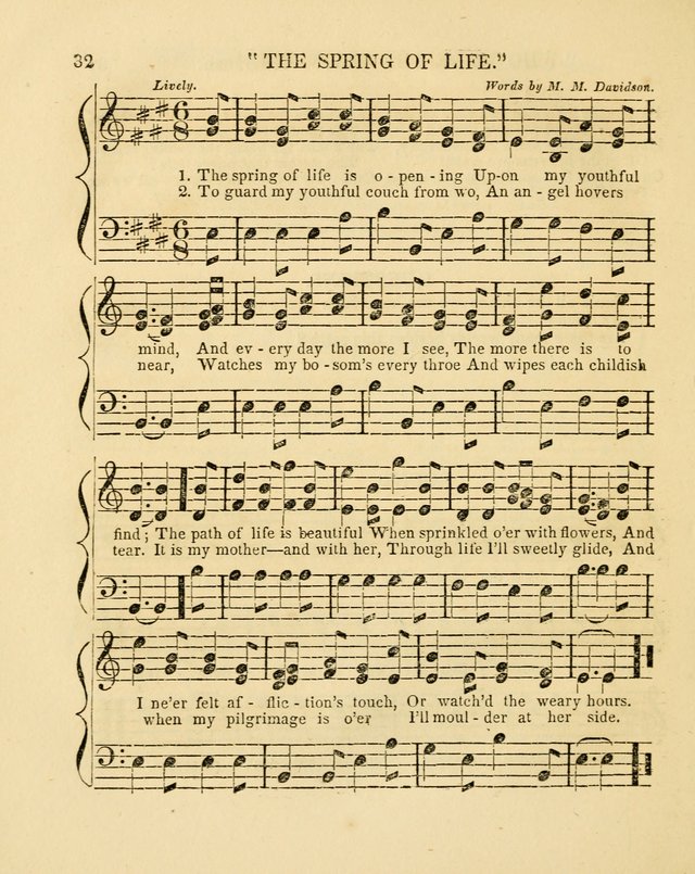 Juvenile Songs: religious, moral and sentimental, with brief exercises, adapted to the purposes of primary instruction page 32