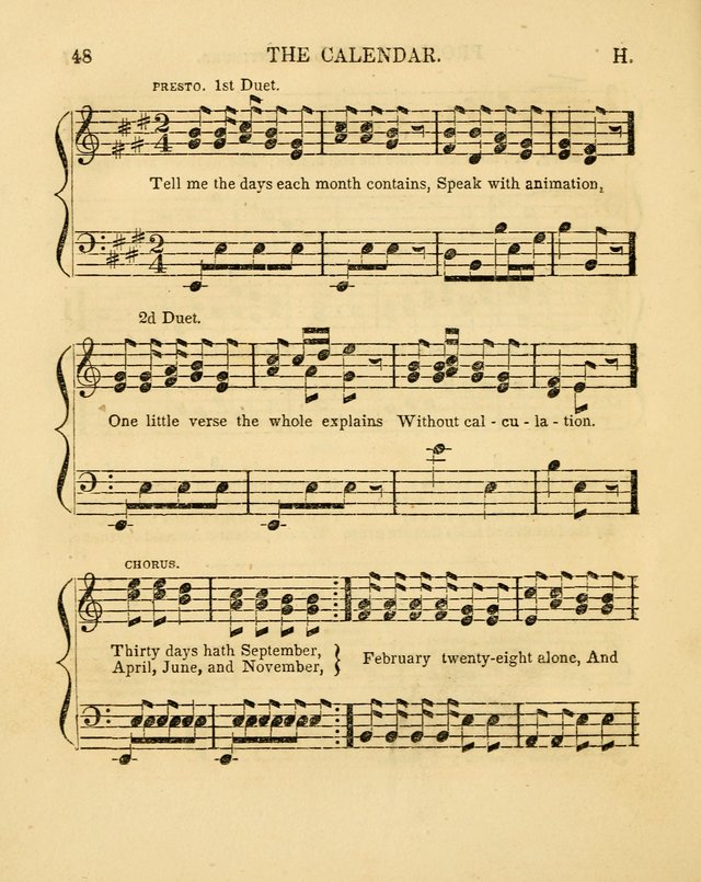 Juvenile Songs: religious, moral and sentimental, with brief exercises, adapted to the purposes of primary instruction page 48