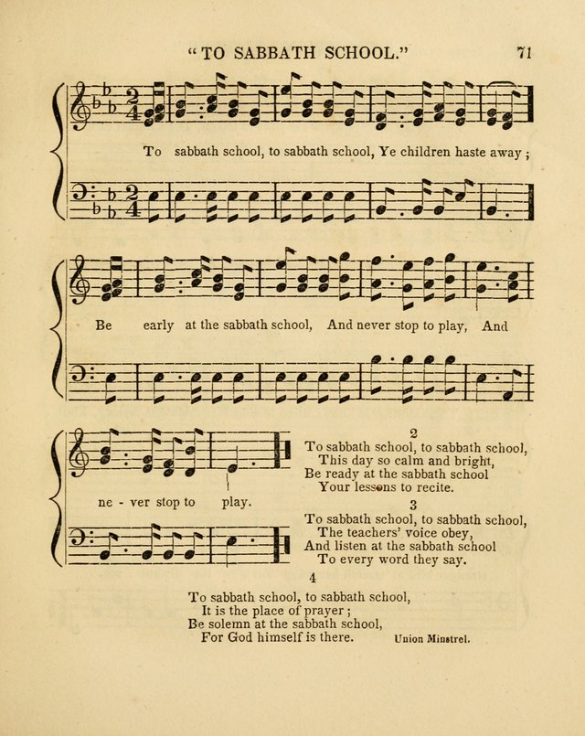Juvenile Songs: religious, moral and sentimental, with brief exercises, adapted to the purposes of primary instruction page 71