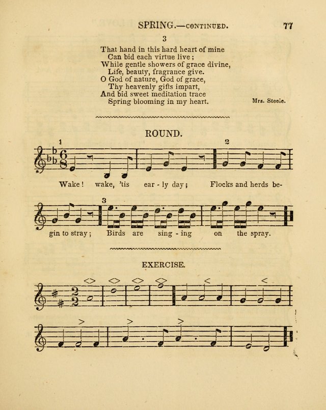 Juvenile Songs: religious, moral and sentimental, with brief exercises, adapted to the purposes of primary instruction page 77
