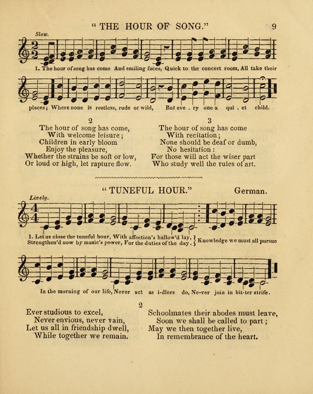 Juvenile Songs: religious, moral and sentimental, with brief exercises, adapted to the purposes of primary instruction page 9