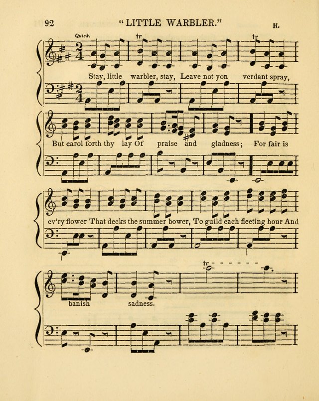 Juvenile Songs: religious, moral and sentimental, with brief exercises, adapted to the purposes of primary instruction page 92