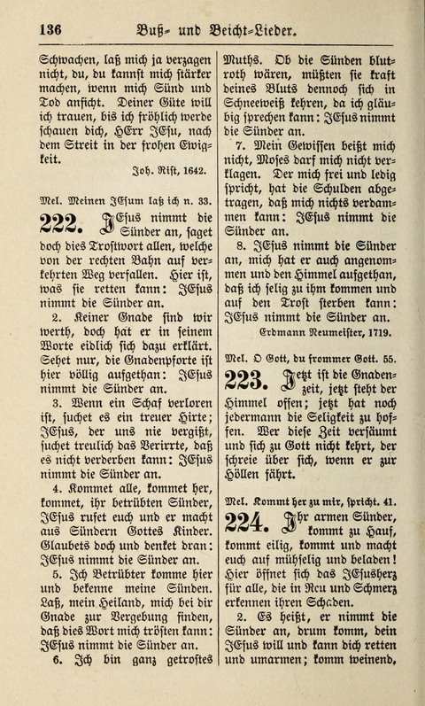 Kirchen-Gesangbuch: für Evangelisch-Lutherische Gemeinden ungeänderter Aubsburgischer Confession page 136