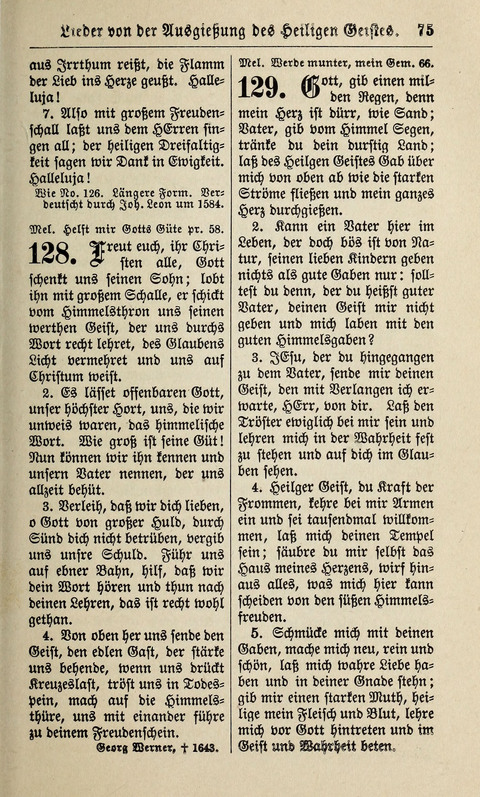 Kirchen-Gesangbuch: für Evangelisch-Lutherische Gemeinden ungeänderter Aubsburgischer Confession page 75