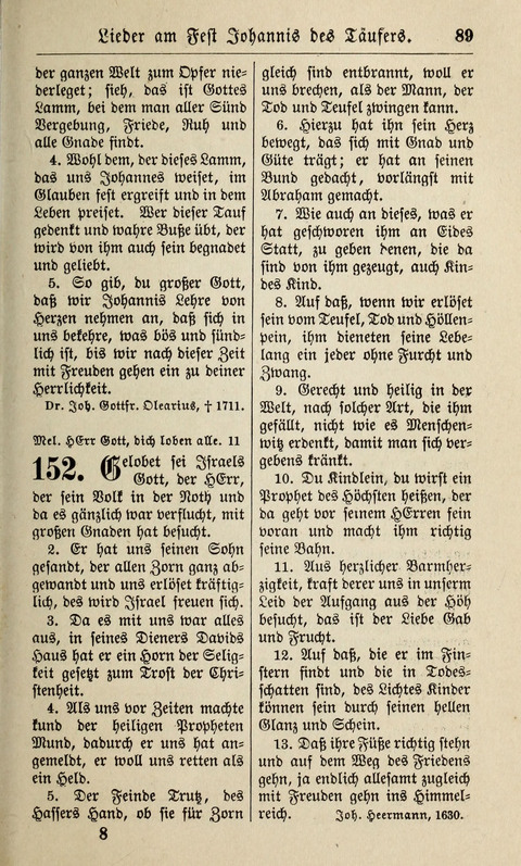 Kirchen-Gesangbuch: für Evangelisch-Lutherische Gemeinden ungeänderter Aubsburgischer Confession page 89