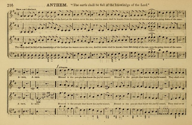 The Key-Stone Collection of Church Music: a complete collection of hymn tunes, anthems, psalms, chants, & c. to which is added the physiological system for training choirs and teaching singing schools page 216
