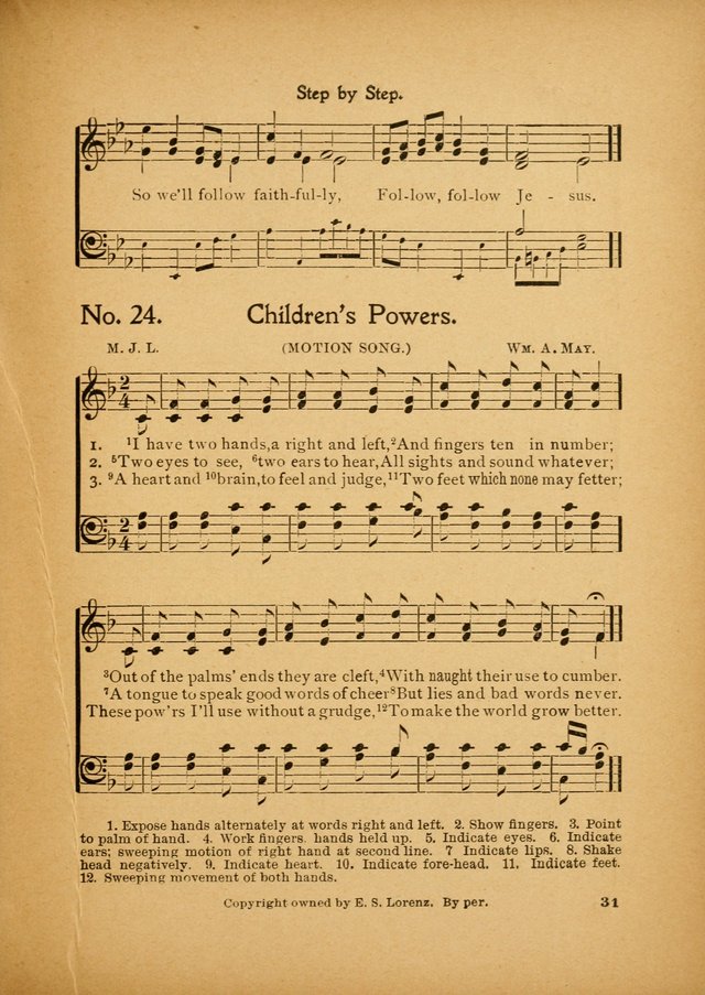 Little Branches No. 3: a collection of songs prepared especially for the primary and infant departments of the sunday school page 31