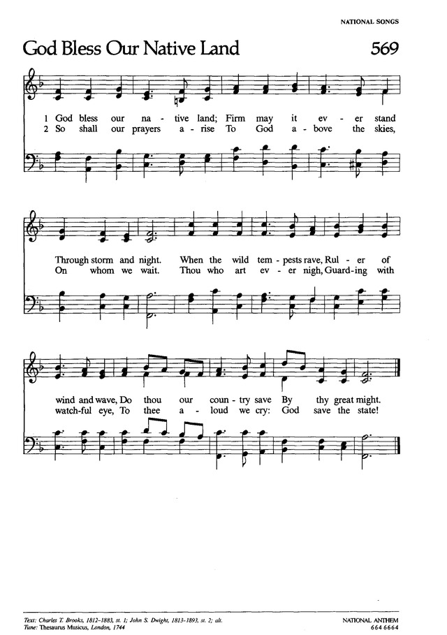 Lutheran Book Of Worship God Bless Our Native Land Hymnary Org