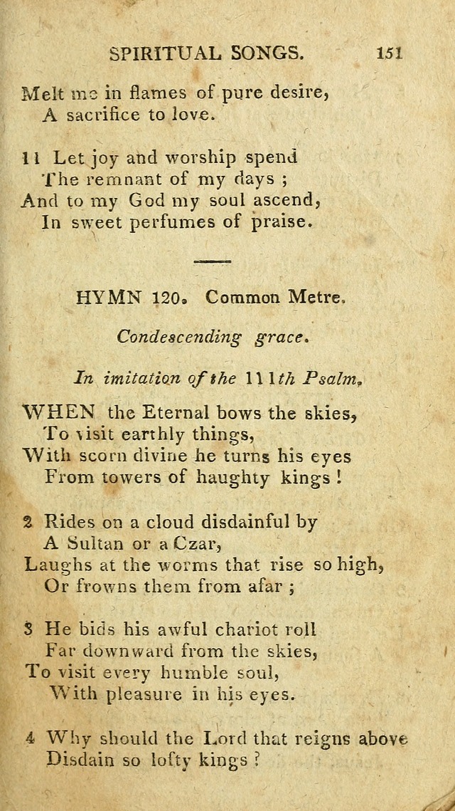 The Lexington Collection: being a selection of hymns, and spiritual songs, from the best authors (3rd. ed., corr.) page 151