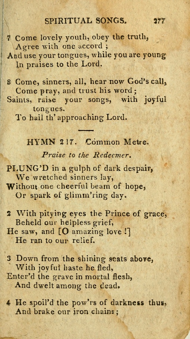 The Lexington Collection: being a selection of hymns, and spiritual songs, from the best authors (3rd. ed., corr.) page 277