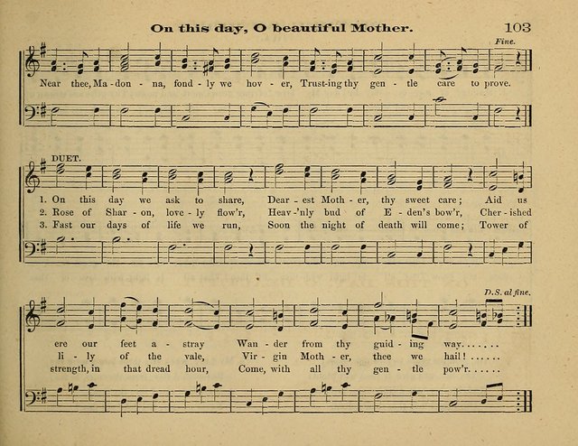 Laudis Corona: the new Sunday school hymn book, containing a collection of Catholic hymns, arranged for the principal seasons and festivals of the year page 103