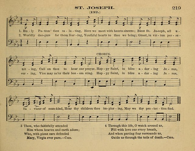 Laudis Corona: the new Sunday school hymn book, containing a collection of Catholic hymns, arranged for the principal seasons and festivals of the year page 219