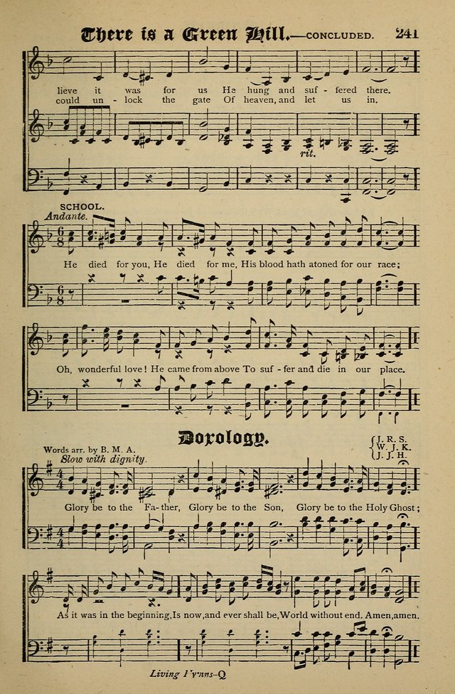 Living Hymns: for use in the Sabbath School, Christian Endeavor Meetings, the church & home page 241