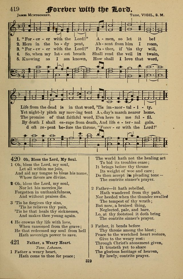 Living Hymns: for use in the Sabbath School, Christian Endeavor Meetings, the church & home page 319