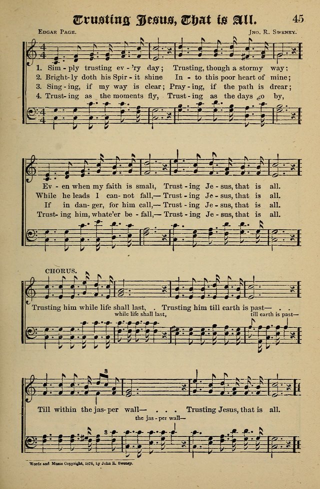 Living Hymns: for use in the Sabbath School, Christian Endeavor Meetings, the church & home page 45