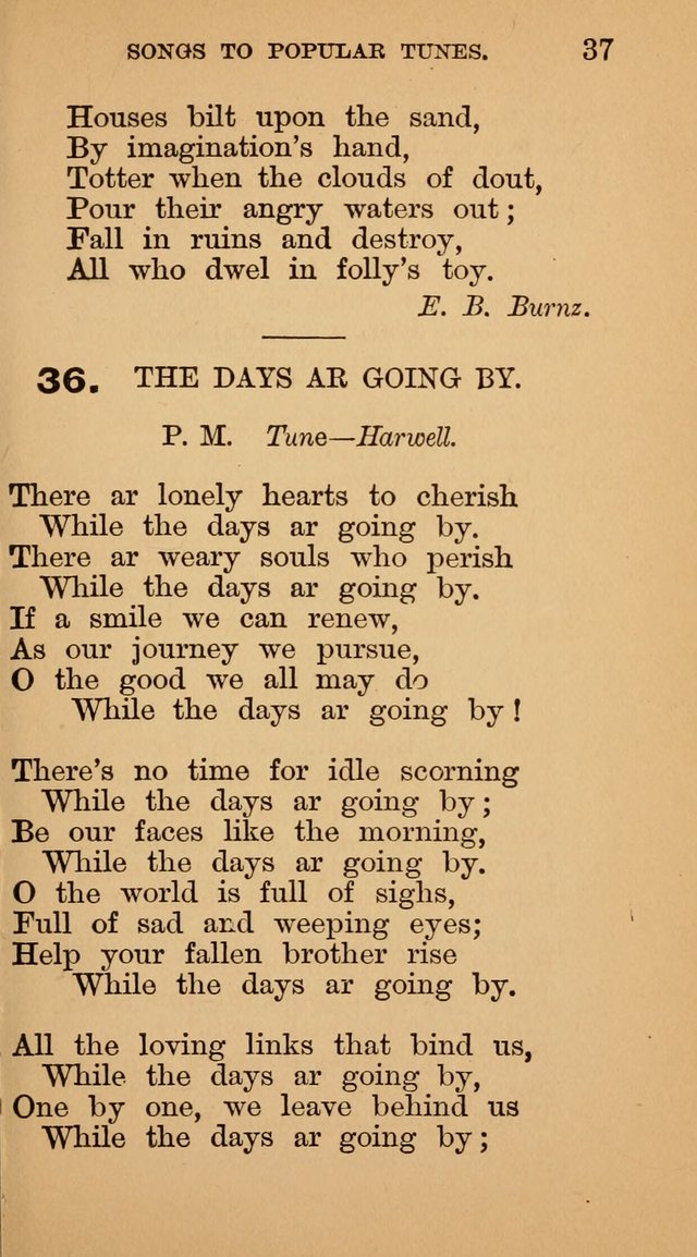 The Liberal Hymn Book: a collection of liberal songs adapted to popular tunes. For use in liberal leagues and other meetings, and in liberal homes page 37