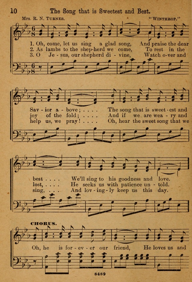Little Sacred Songs: for Little Singers of the primary department of the Sunday school, and for Kindergartens and the home page 10