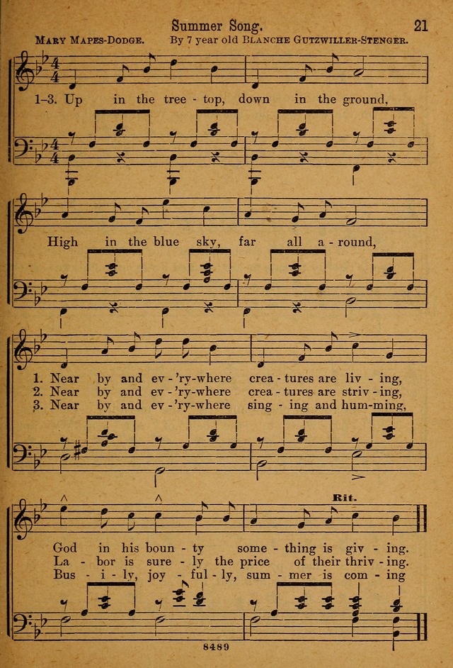 Little Sacred Songs: for Little Singers of the primary department of the Sunday school, and for Kindergartens and the home page 21