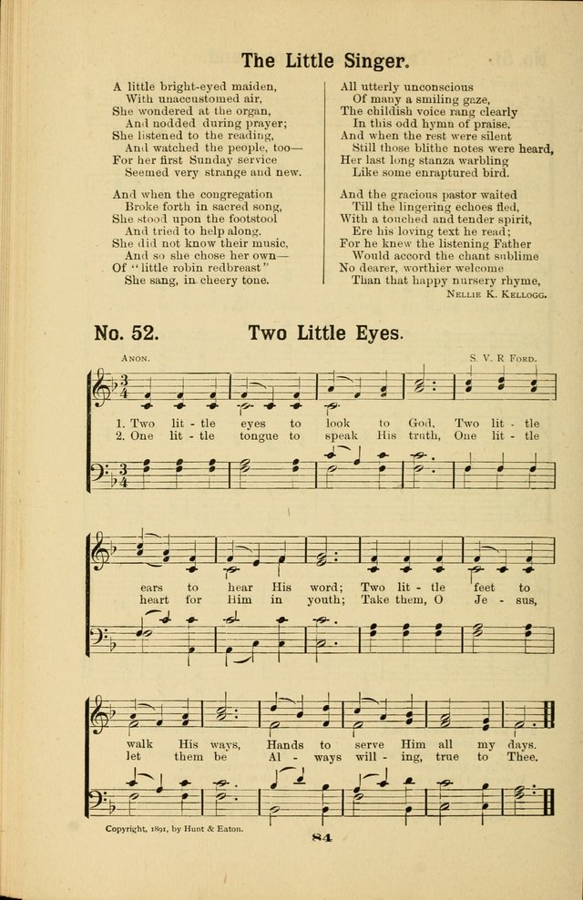Melodies for Little People: containing also one hundred recitations for Sunday-schools, anniversary occasions, concerts, entertainments, and sociables, with songs adapted... page 84