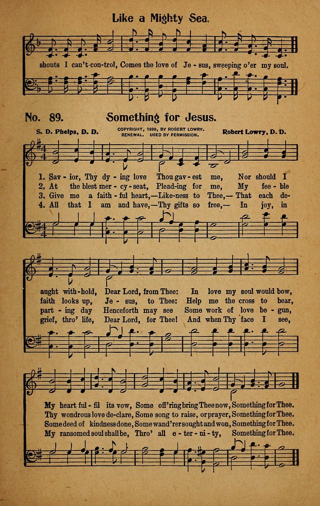 Make Christ King. Combined: a selection of high class gospel hymns for use in general worship and special evangelistic meetings page 90