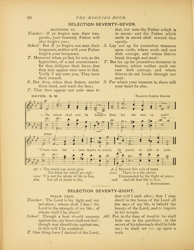 The Morning Hour: a daily song-service with responsive selections for schools page 88