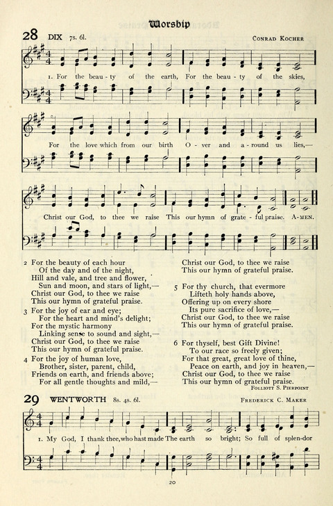 The Methodist Hymnal: Official hymnal of the methodist episcopal church and the methodist episcopal church, south page 20
