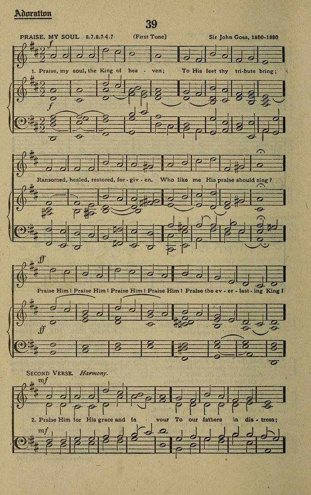 Methodist Hymn and Tune Book: official hymn book of the Methodist Church page 38