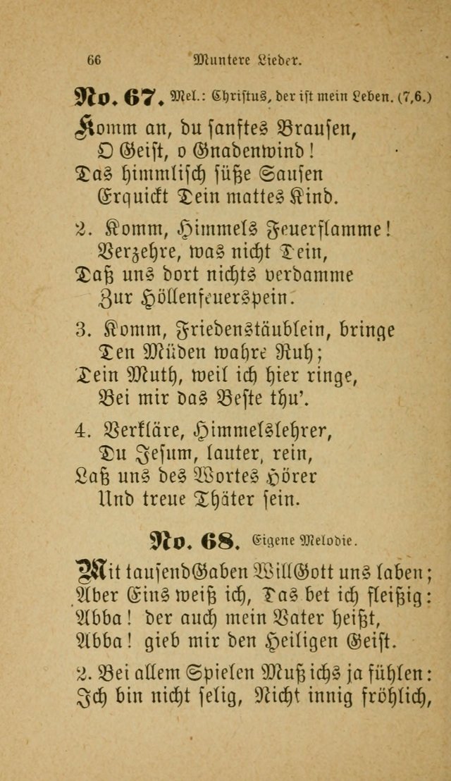 Muntere Lieder: Eine Sammlung der beliebtesten und brauchbarsten Gesänge für Sonntagsschulen und andere christlichen Versammlungen. 3. Aufl. page 71