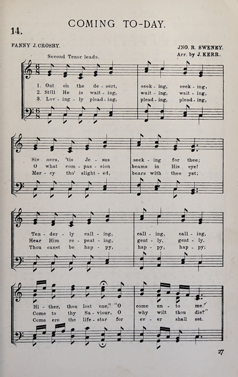Manly Praise: A Collection of Solos, Quartets, and Choruses, for the Evangelistic Meetings, etc. page 27