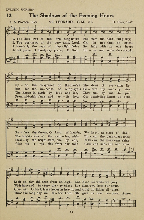 New Baptist Hymnal: containing standard and Gospel hymns and responsive readings page 11