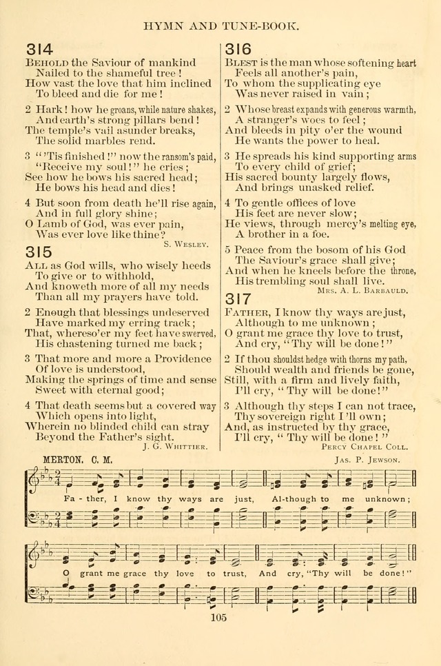 New Christian Hymn and Tune Book page 105