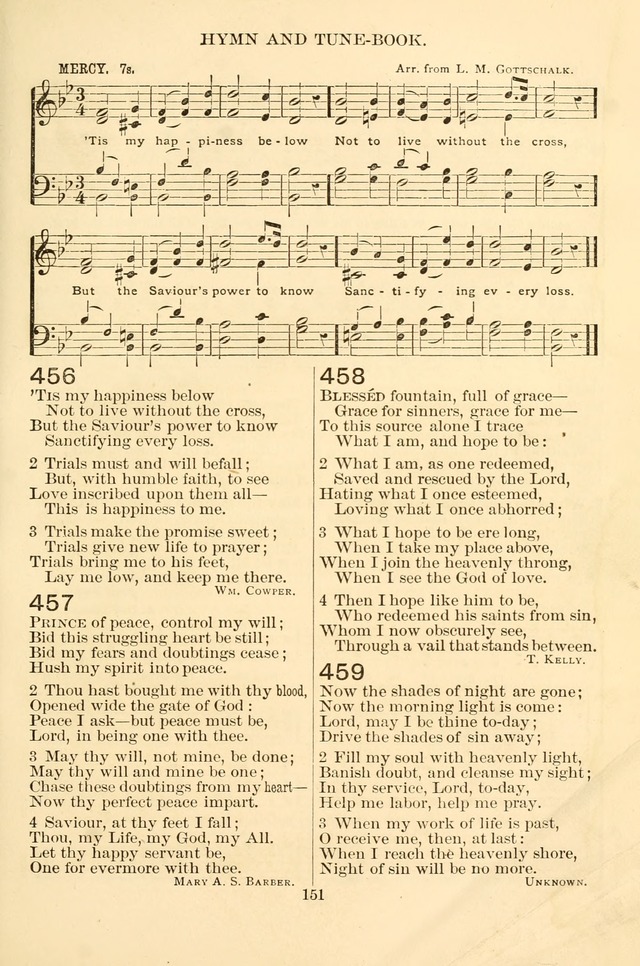 New Christian Hymn and Tune Book page 151