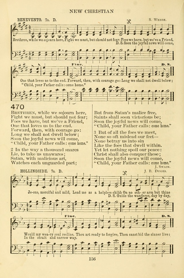 New Christian Hymn and Tune Book page 156