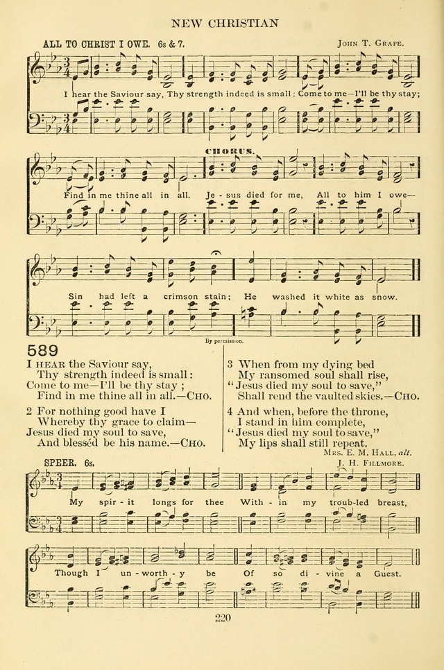 New Christian Hymn and Tune Book page 220