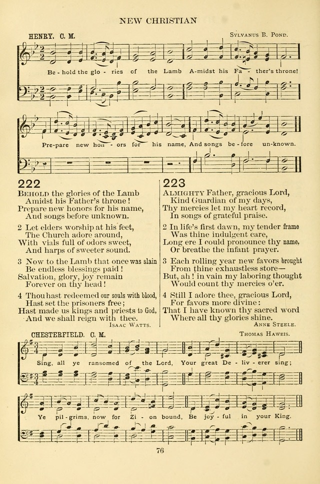 New Christian Hymn and Tune Book page 76