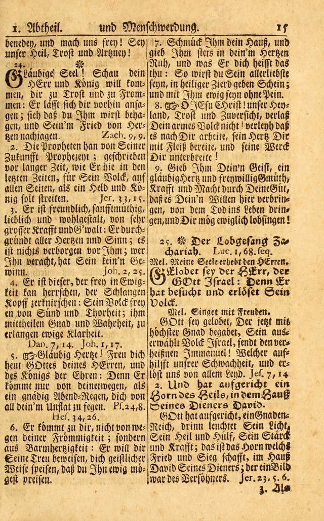Neu-Eingerichtetes Gesang-Buch in Sich Haltend eine Sammlung (mehrentheils alter) Schöner lehr-reicher underbailicher Lieder... page 15