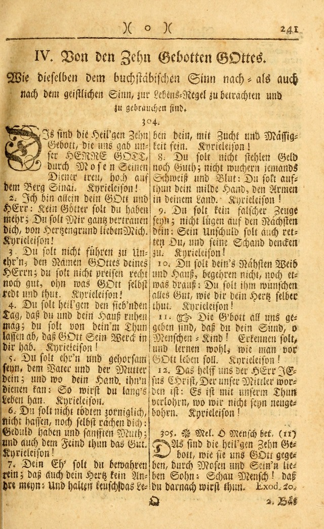 Neu-Eingerichtetes Gesang-Buch in Sich Haltend eine Sammlung (mehrentheils alter) Schöner lehr-reicher underbailicher Lieder... page 241